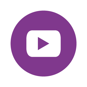 YouTube logo on a purple background
