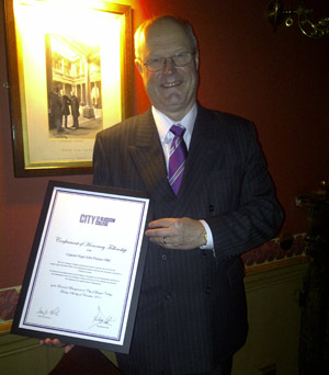 Captain Nigel John Palmer OBE receiving his Fellowship 