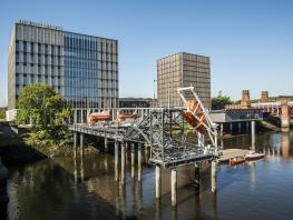 City of Glasgow College showing Riverside Campus on banks of River Clyde 