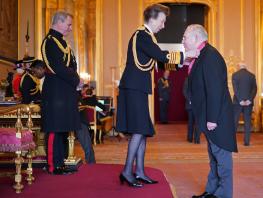 HRH Princess Royal presenting Principal Little with his CBE 