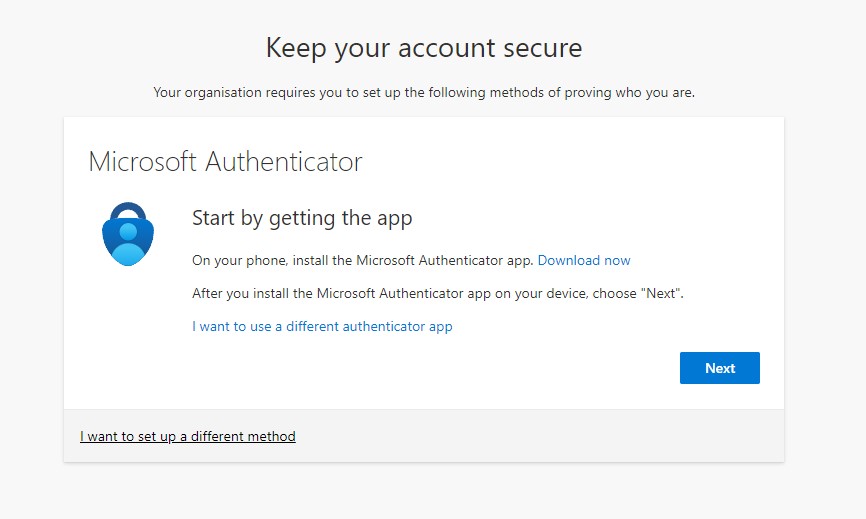 A screenshot of the Microsoft Authenticator App page