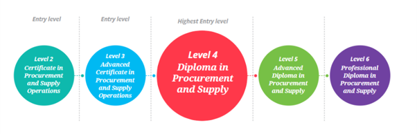 A progression timeline of CIPs qualifications from Level 2 - 6.