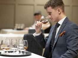 Alex Dick, 2020 winner of Nestle Toque d'Or, taking part in 2021 WorldSkills UK Restaurant Service National Finals  