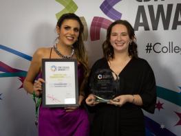 CDN Awards, Marketing and Communications Award_Bernie Savage, Student President, and Lucy Treasure,Volunteer Development Officer 