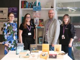 (L to R) - Elena Moore ESOL Lecturer, Gaynor Gildea -Hello Student , James Davies Associate Dean for ESOL and Communities and Nadia Piatrouskaya - Hello Student. 