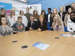 First Minister Nicola Sturgeon meeting with Glasgow college students and support workers 