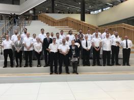 Photo of competitors in Royal Navy Cook and Serve Challenge held at City of Glasgow College in 2019 