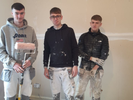 Painting and decorating apprentices - L to R - Jack Flanagan works for Mitie FM, Callum Everett Mitie Fm, Grant Spence Dumbreck Decorators 