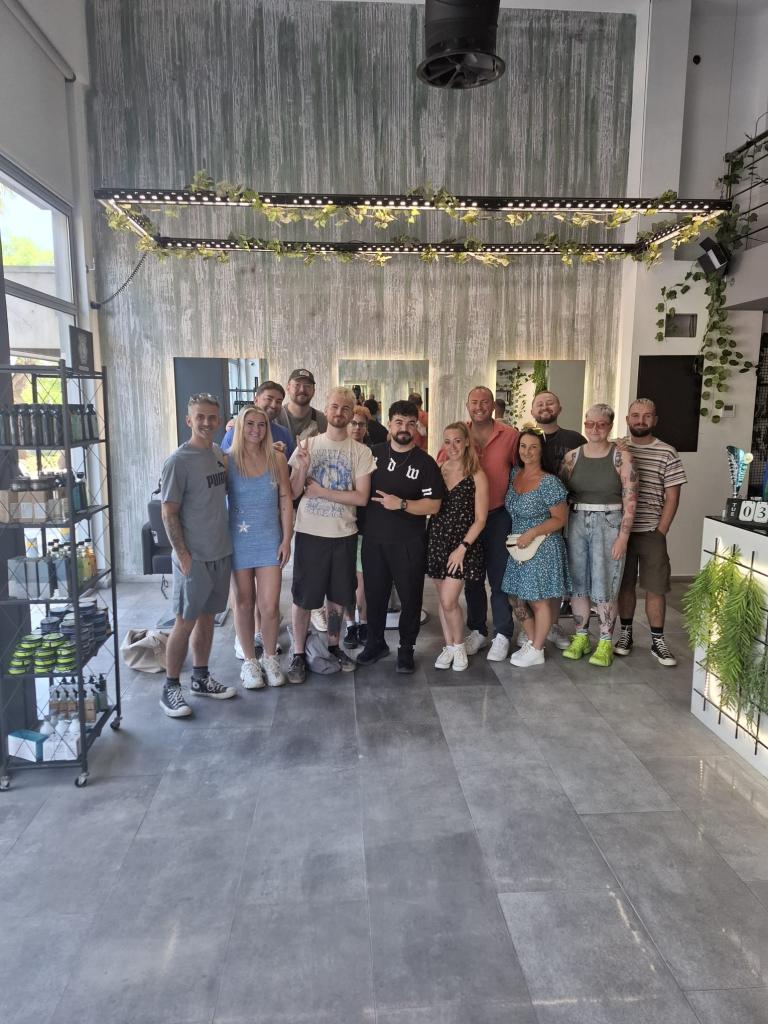 At Giorgos Foudou Barber shop and hair seminar by Giorgos
