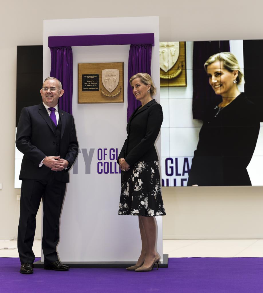 Her Royal Highness the Countess of Wessex visits City of Glasgow College to formally open the City Campus.