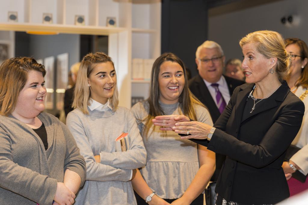 Her Royal Highness the Countess of Wessex meets City of Glasgow College Hair and Beauty students