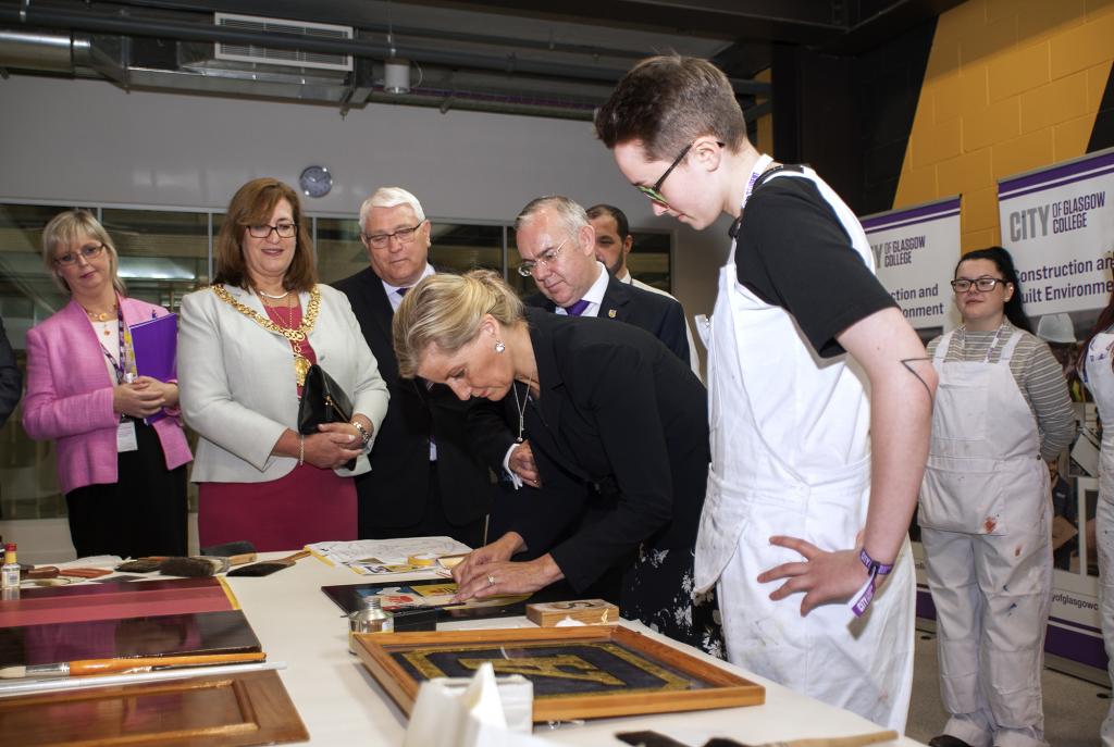 Her Royal Highness the Countess of Wessex visits City of Glasgow College to formally open the City Campus.