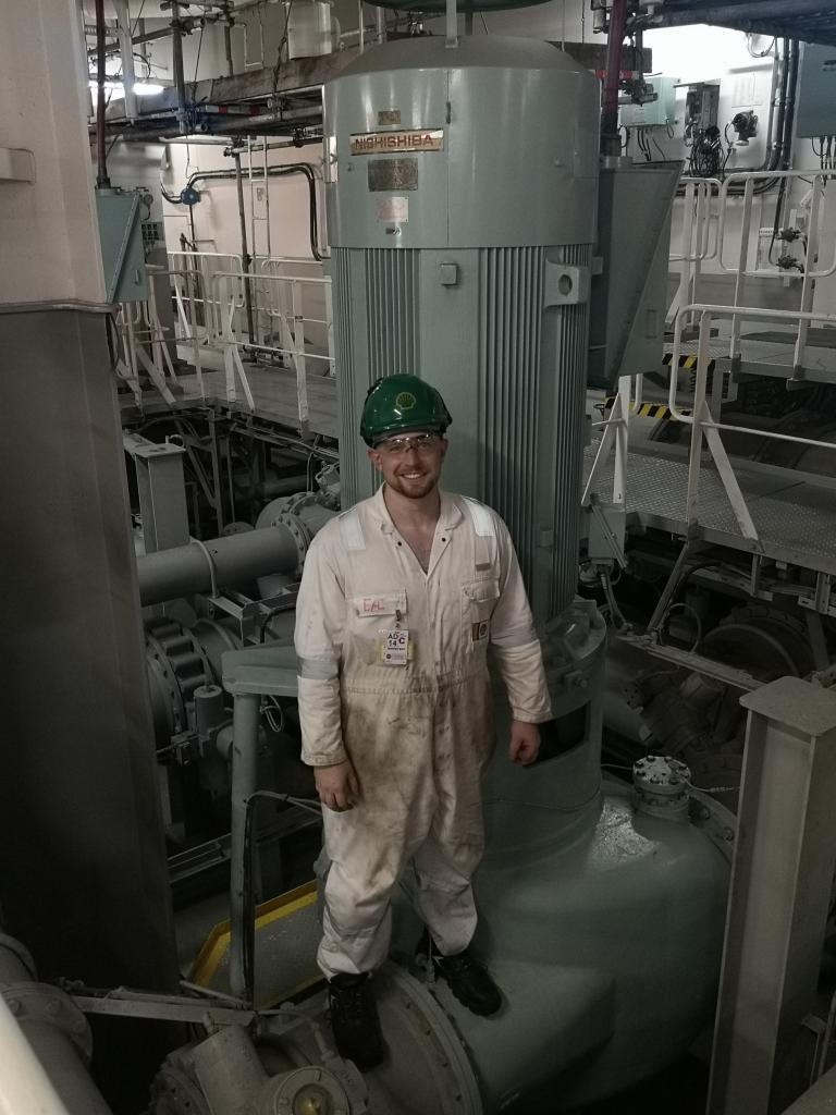 Andrew Robertson, Bevis Minter Award Nominee, pictured on board his ship