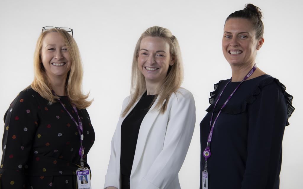 Jacquie Shaw Associate Dean for Media, Lally Wilks Associate Director Head of Glasgow, Grayling, Ashley Murphy Curriculum Head Marketing, Advertising and PR