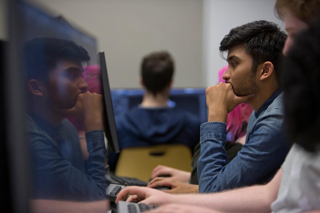 Software Developments students working on computers