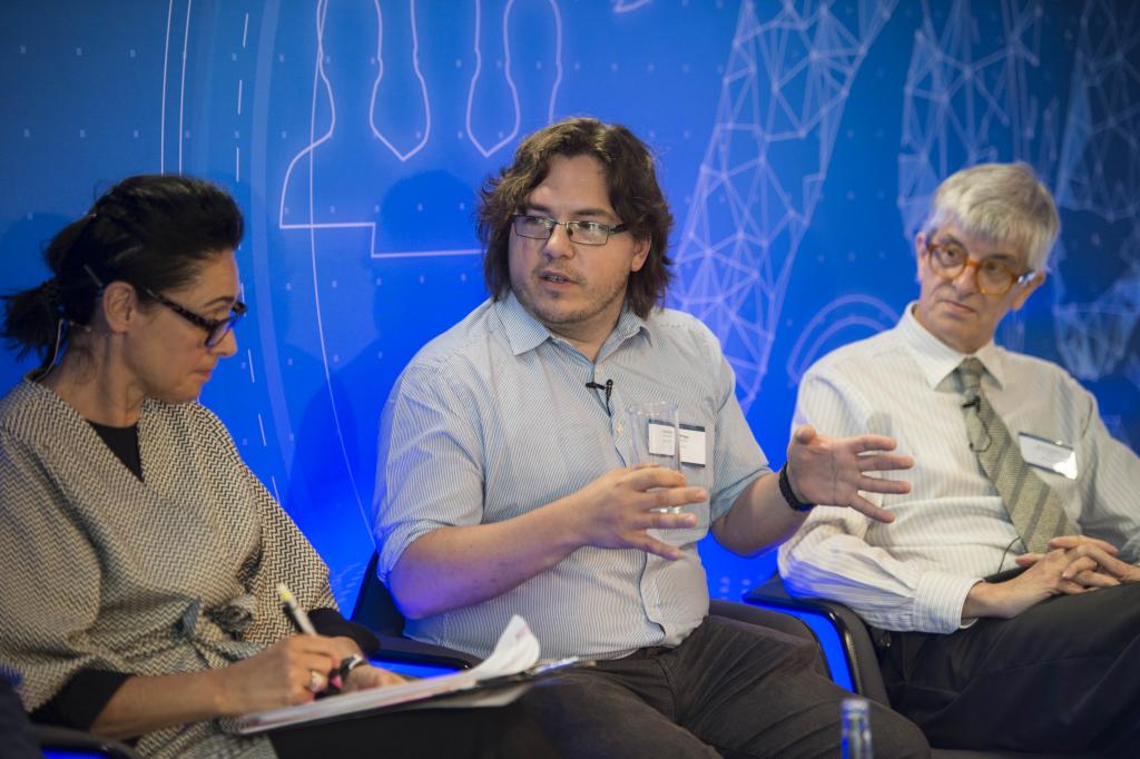 Symposium Chair, Clare English; Thomas Briggs and Simon Thompson of Bletchley Park