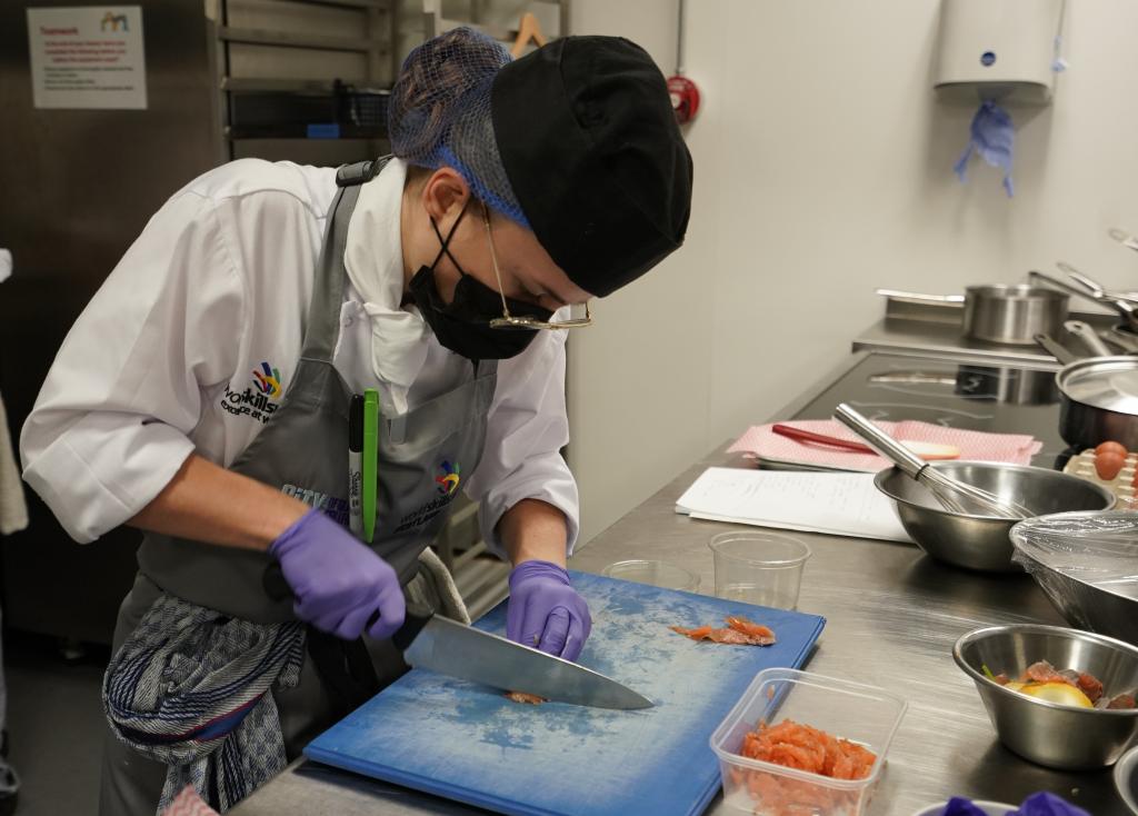 Gabriela Kulesza creating a dish for WorldSkills National Finals Culinary Arts