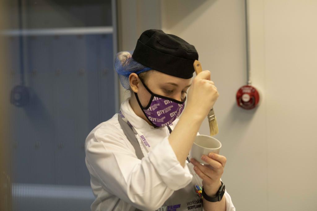 Jessica McKechnie creating for WorldSkills National Finals Confectionery and Patisserie
