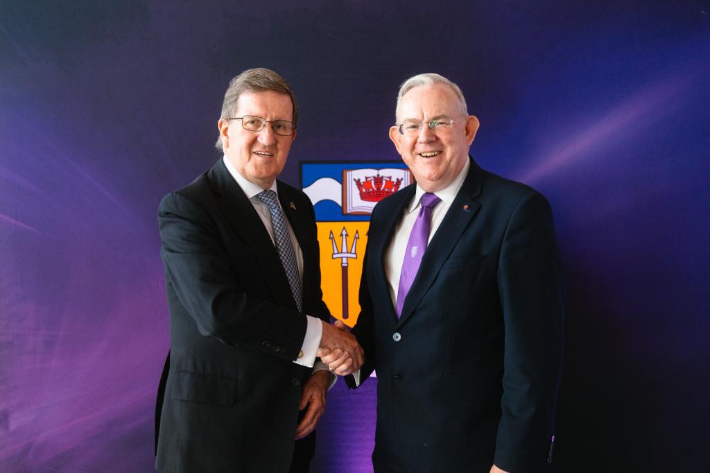 Lord George Robertson, former NATO Secretary General and UK Defence Secretary and Principal Paul Little, CBE