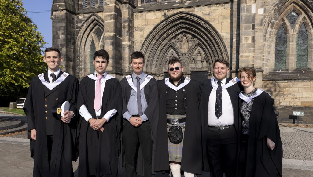 Photograph of City of Glasgow College graduation ceremony at Glasgow Cathedral