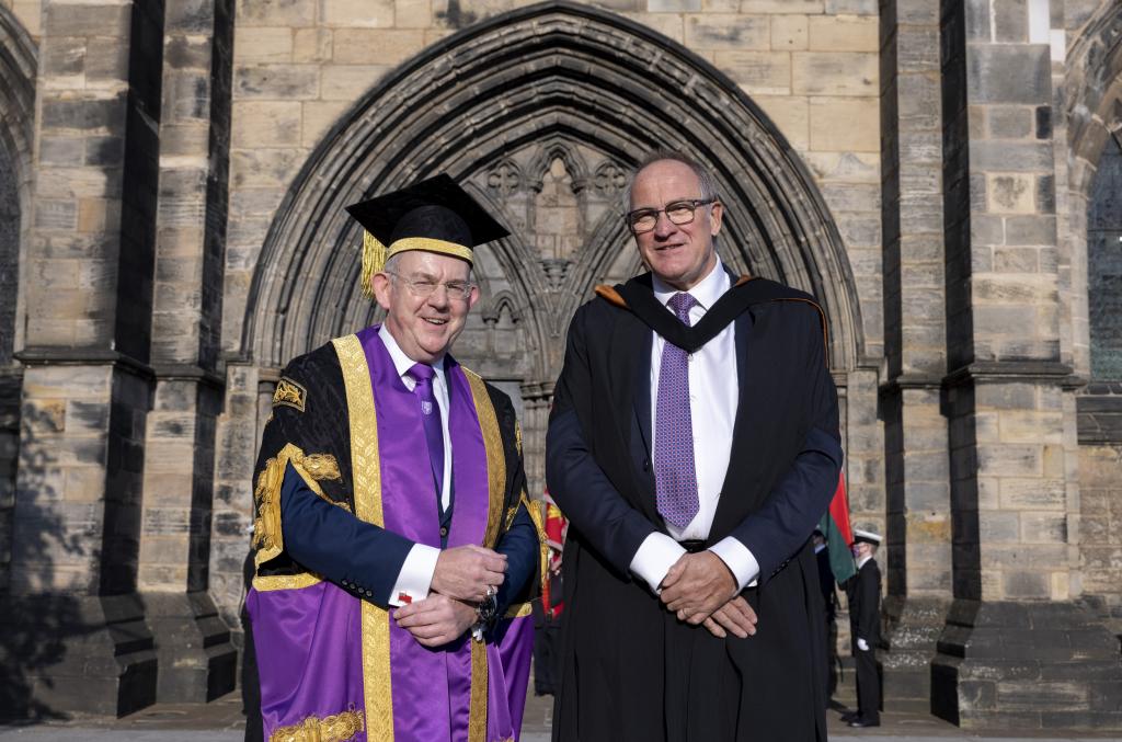 Principal Paul Little with Guest on Honour, Brian Johnson, Chair of Maritime &amp;amp; Coastguard Agency