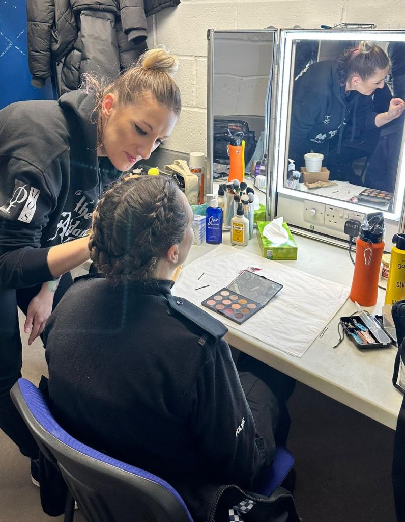 Sandra Szcuchniak working in the crowd room while on her work experience.