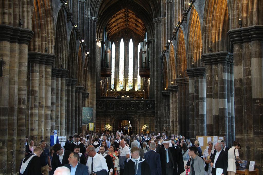 Graduation guests inside Glasgow Cathedral