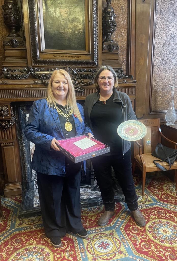 Winning student Claire Fairley and Lord Provost