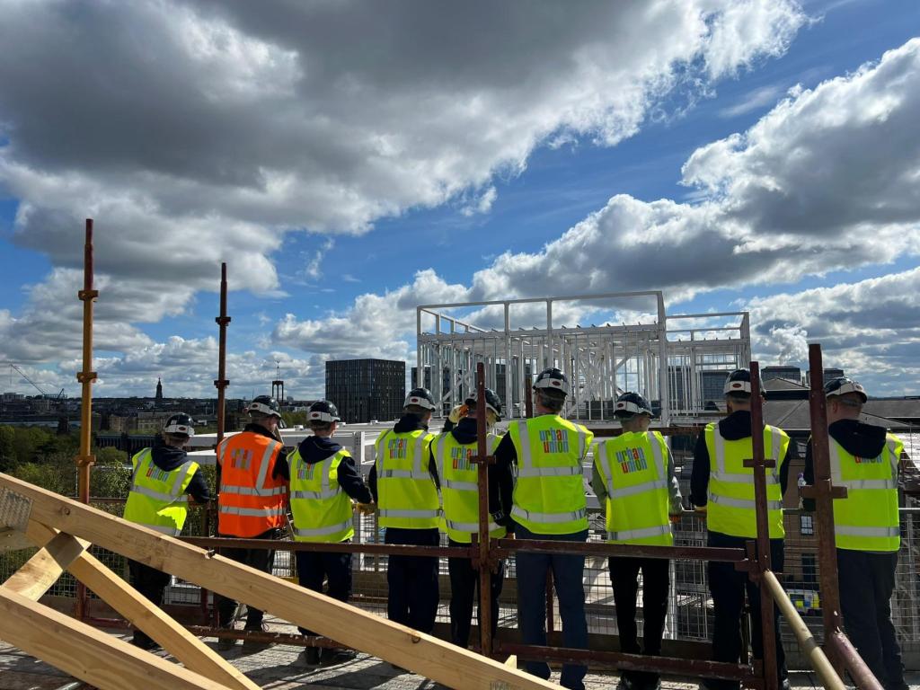 Students view the site in the sunshine