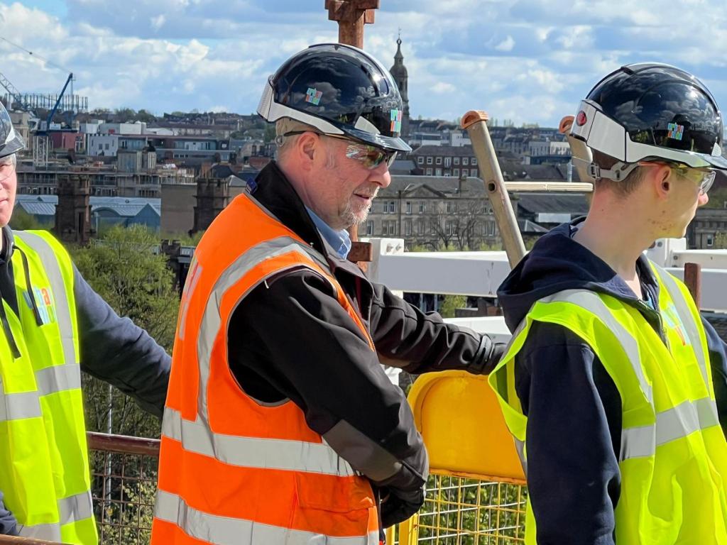 Urban union site manager shows students the site.