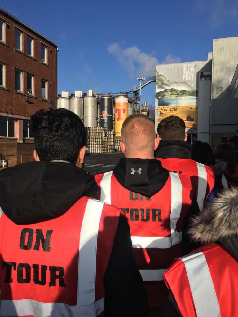 Students on a visit to the Tennants Factory to see a supply chain in action