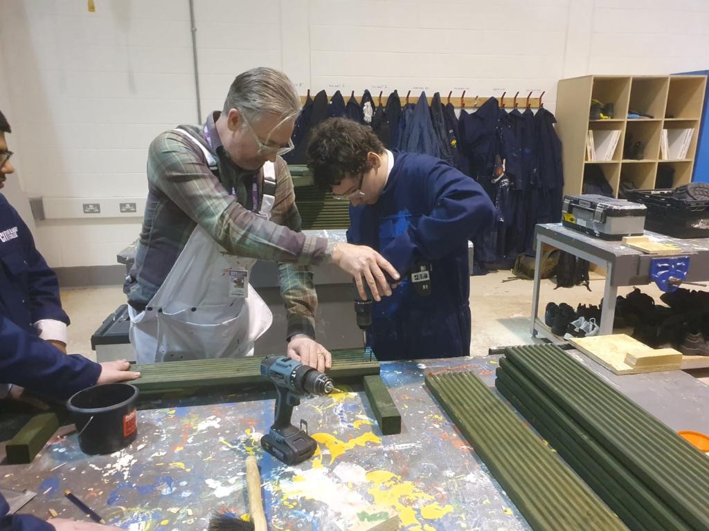 Abercorn students learning new skills.