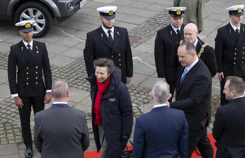Cadets on duty for HRH Princess Royal during visit to TS Queen Mary