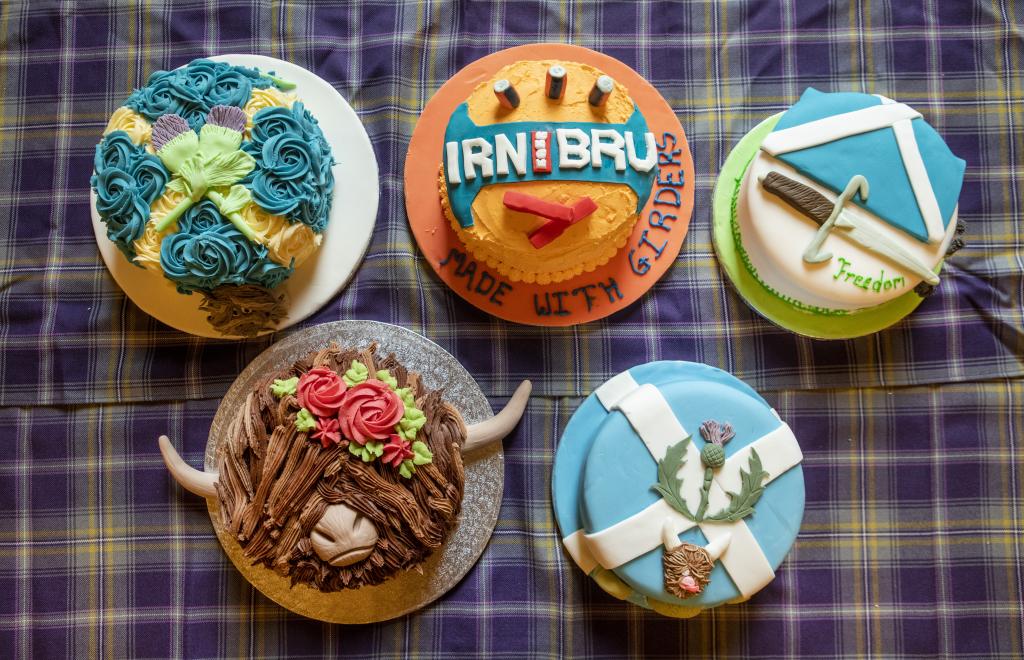 Scotland on a Cake from NQ bakery students Kellyanne, Maryam, Rebecca, Diane and Brian for Scottish Baker of the Year launch