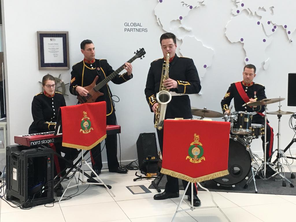 Royal Marine band playing at the Maritime 50 celebrations.
