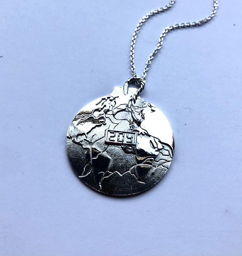 Winning 2021 eco jewellery competition pendant by Grace Anderson