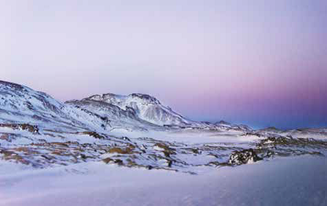 Snowy hill painting