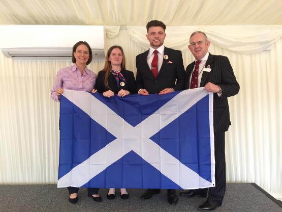 Carol Monaghan MP, Betsy Crosbie, Jordan Charters, Principal Paul Little