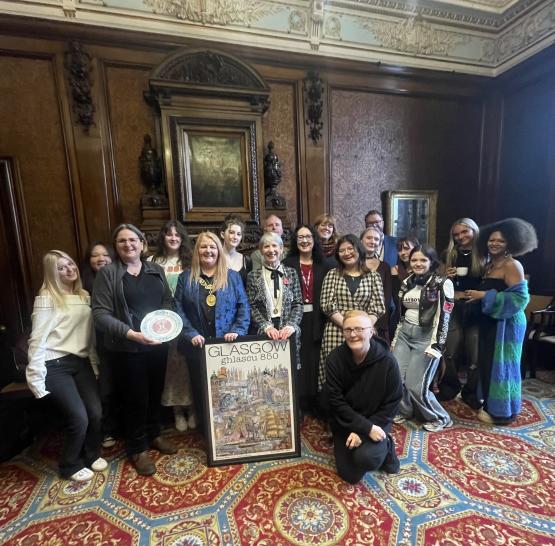 Group shot of students with the Lord Provost.
