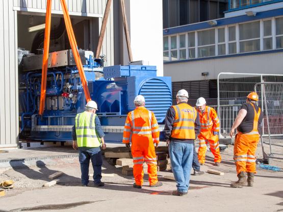 Special Delivery for City of Glasgow College Our new MAK designed and built engine arriving at our engineer workshop at Riverside Campus