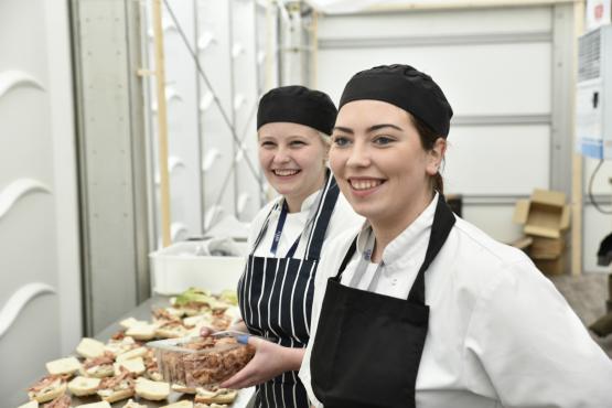 Student chefs Nicolle Finnie and Chloe Hart with Sudexo at The Open Student chefs Nicolle Finnie and Chloe Hart with Sudexo at The Open