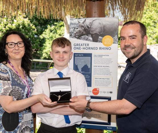 Young Designer’s Powerful Rhino Pendant Unveiled at Edinburgh Zoo to Support Conservation