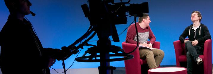 Faculty of Creative Industries Students filming in the TV studio at City