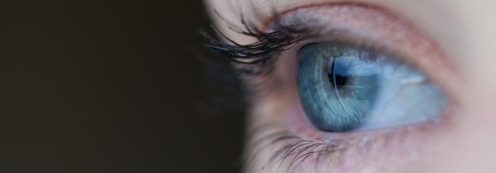 Close up picture of a blue eye