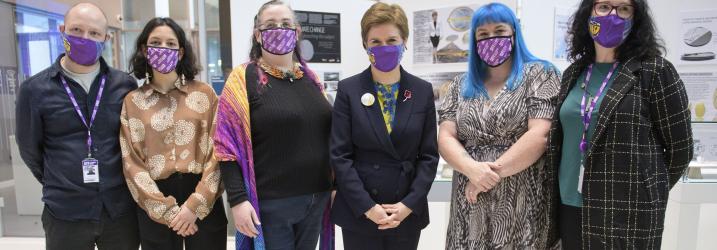 Jewellery students with First Minister Nicola Sturgeon at the opening of the International Maritime Hub.