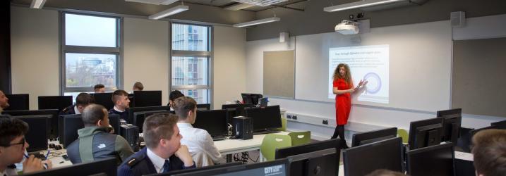 Nautical students in classroom at Riverside campus.