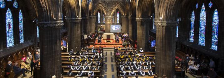 A view of the inside of Glasgow Cathedral taken from the balcony.