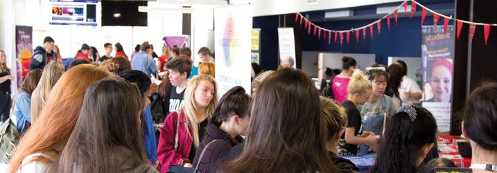 Degree students attending the Freshers Fayre at City Campus.