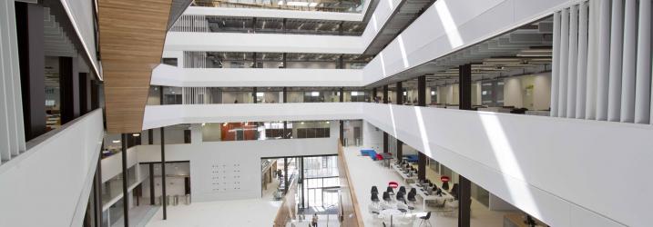 Atrium at the City of Glasgow College campus.