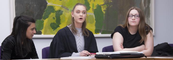 Legal Studies students in mock court set up.